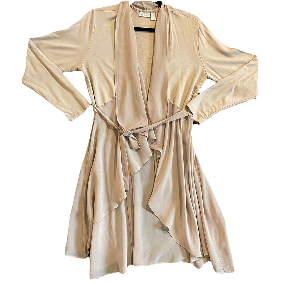 Logo Lounge By Lori Goldstein Being Sheer & Rayon Duster Cardigan Medium Spring